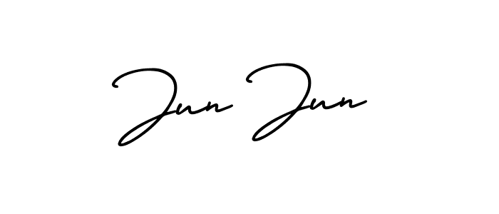 How to Draw Jun Jun signature style? AmerikaSignatureDemo-Regular is a latest design signature styles for name Jun Jun. Jun Jun signature style 3 images and pictures png