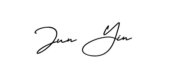 if you are searching for the best signature style for your name Jun Yin. so please give up your signature search. here we have designed multiple signature styles  using AmerikaSignatureDemo-Regular. Jun Yin signature style 3 images and pictures png