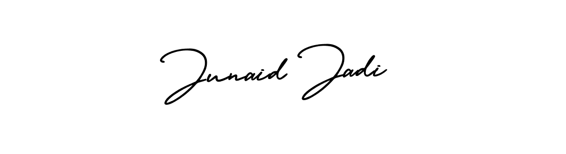 How to make Junaid Jadi name signature. Use AmerikaSignatureDemo-Regular style for creating short signs online. This is the latest handwritten sign. Junaid Jadi signature style 3 images and pictures png