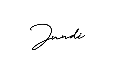 How to make Jundi name signature. Use AmerikaSignatureDemo-Regular style for creating short signs online. This is the latest handwritten sign. Jundi signature style 3 images and pictures png