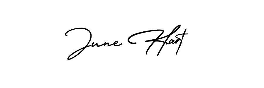 AmerikaSignatureDemo-Regular is a professional signature style that is perfect for those who want to add a touch of class to their signature. It is also a great choice for those who want to make their signature more unique. Get June Hart name to fancy signature for free. June Hart signature style 3 images and pictures png