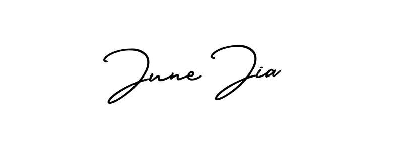 AmerikaSignatureDemo-Regular is a professional signature style that is perfect for those who want to add a touch of class to their signature. It is also a great choice for those who want to make their signature more unique. Get June Jia name to fancy signature for free. June Jia signature style 3 images and pictures png