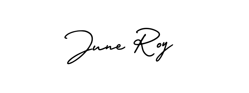 June Roy stylish signature style. Best Handwritten Sign (AmerikaSignatureDemo-Regular) for my name. Handwritten Signature Collection Ideas for my name June Roy. June Roy signature style 3 images and pictures png