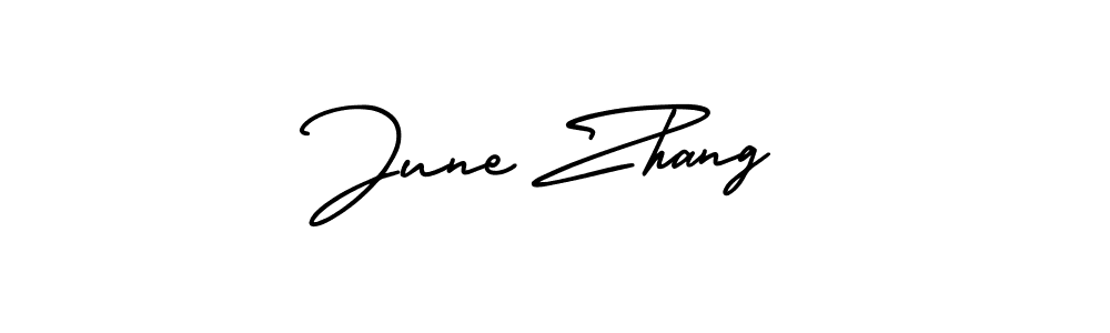 AmerikaSignatureDemo-Regular is a professional signature style that is perfect for those who want to add a touch of class to their signature. It is also a great choice for those who want to make their signature more unique. Get June Zhang name to fancy signature for free. June Zhang signature style 3 images and pictures png