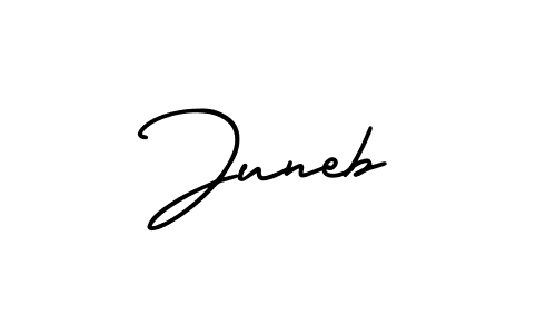 Make a beautiful signature design for name Juneb. With this signature (AmerikaSignatureDemo-Regular) style, you can create a handwritten signature for free. Juneb signature style 3 images and pictures png