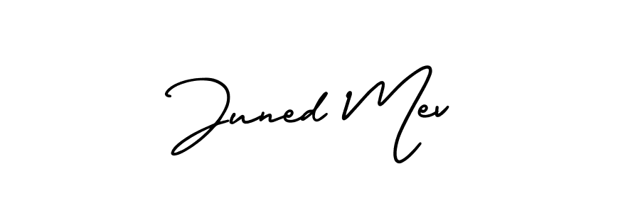 Create a beautiful signature design for name Juned Mev. With this signature (AmerikaSignatureDemo-Regular) fonts, you can make a handwritten signature for free. Juned Mev signature style 3 images and pictures png