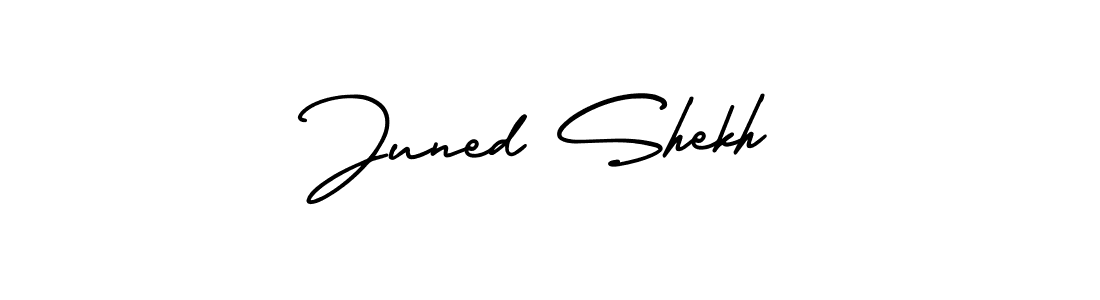 Create a beautiful signature design for name Juned Shekh. With this signature (AmerikaSignatureDemo-Regular) fonts, you can make a handwritten signature for free. Juned Shekh signature style 3 images and pictures png
