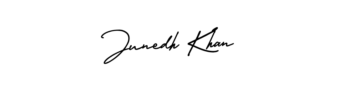 How to make Junedh Khan name signature. Use AmerikaSignatureDemo-Regular style for creating short signs online. This is the latest handwritten sign. Junedh Khan signature style 3 images and pictures png