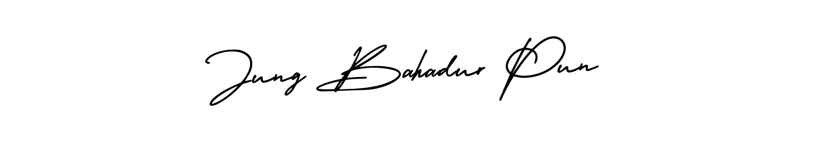 AmerikaSignatureDemo-Regular is a professional signature style that is perfect for those who want to add a touch of class to their signature. It is also a great choice for those who want to make their signature more unique. Get Jung Bahadur Pun name to fancy signature for free. Jung Bahadur Pun signature style 3 images and pictures png