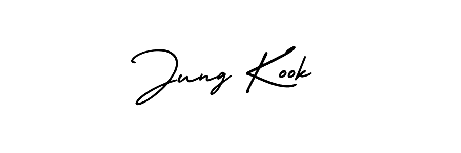 How to make Jung Kook name signature. Use AmerikaSignatureDemo-Regular style for creating short signs online. This is the latest handwritten sign. Jung Kook signature style 3 images and pictures png