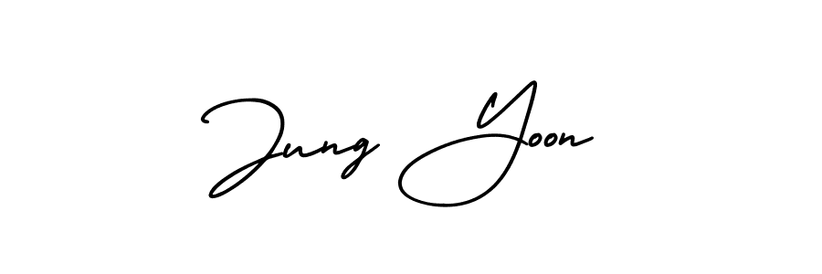 AmerikaSignatureDemo-Regular is a professional signature style that is perfect for those who want to add a touch of class to their signature. It is also a great choice for those who want to make their signature more unique. Get Jung Yoon name to fancy signature for free. Jung Yoon signature style 3 images and pictures png