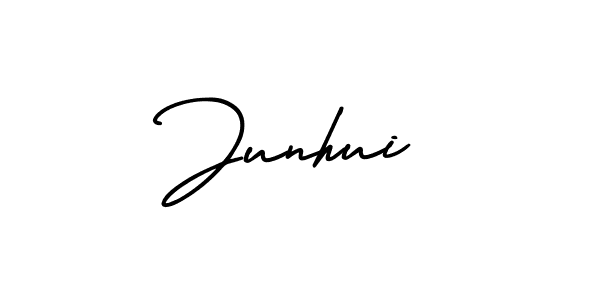 How to Draw Junhui signature style? AmerikaSignatureDemo-Regular is a latest design signature styles for name Junhui. Junhui signature style 3 images and pictures png