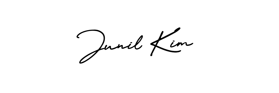 Also You can easily find your signature by using the search form. We will create Junil Kim name handwritten signature images for you free of cost using AmerikaSignatureDemo-Regular sign style. Junil Kim signature style 3 images and pictures png