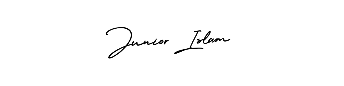 How to make Junior Islam name signature. Use AmerikaSignatureDemo-Regular style for creating short signs online. This is the latest handwritten sign. Junior Islam signature style 3 images and pictures png