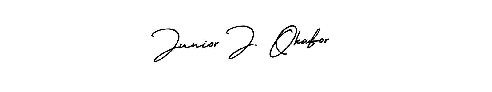 How to make Junior J. Okafor signature? AmerikaSignatureDemo-Regular is a professional autograph style. Create handwritten signature for Junior J. Okafor name. Junior J. Okafor signature style 3 images and pictures png