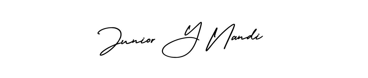 Make a short Junior Y Nandi signature style. Manage your documents anywhere anytime using AmerikaSignatureDemo-Regular. Create and add eSignatures, submit forms, share and send files easily. Junior Y Nandi signature style 3 images and pictures png