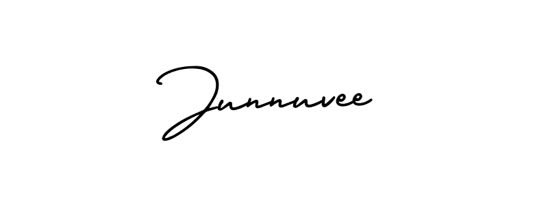 How to make Junnuvee name signature. Use AmerikaSignatureDemo-Regular style for creating short signs online. This is the latest handwritten sign. Junnuvee signature style 3 images and pictures png