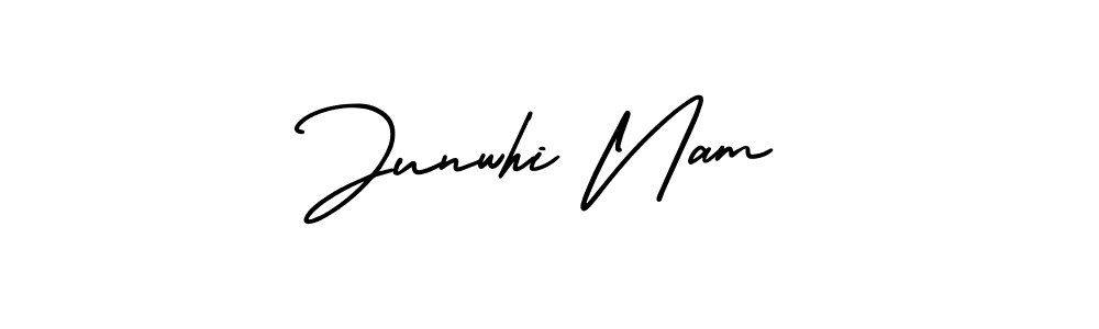 Make a beautiful signature design for name Junwhi Nam. With this signature (AmerikaSignatureDemo-Regular) style, you can create a handwritten signature for free. Junwhi Nam signature style 3 images and pictures png