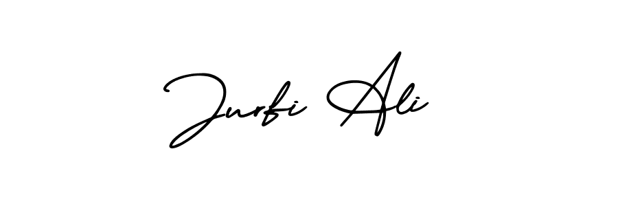 Similarly AmerikaSignatureDemo-Regular is the best handwritten signature design. Signature creator online .You can use it as an online autograph creator for name Jurfi Ali. Jurfi Ali signature style 3 images and pictures png