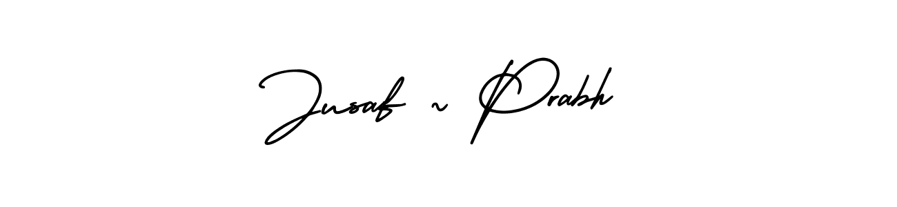 Jusaf ~ Prabh stylish signature style. Best Handwritten Sign (AmerikaSignatureDemo-Regular) for my name. Handwritten Signature Collection Ideas for my name Jusaf ~ Prabh. Jusaf ~ Prabh signature style 3 images and pictures png