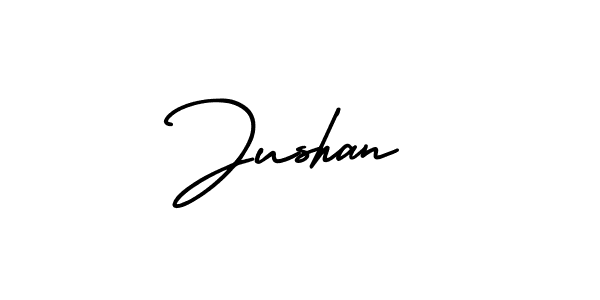 How to make Jushan name signature. Use AmerikaSignatureDemo-Regular style for creating short signs online. This is the latest handwritten sign. Jushan signature style 3 images and pictures png