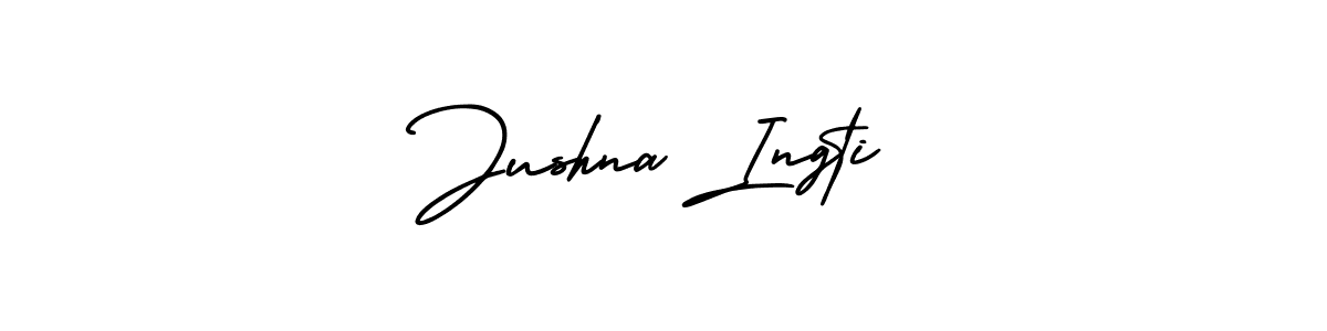 How to make Jushna Ingti signature? AmerikaSignatureDemo-Regular is a professional autograph style. Create handwritten signature for Jushna Ingti name. Jushna Ingti signature style 3 images and pictures png
