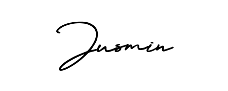 The AmerikaSignatureDemo-Regular handwriting style adds charm and authenticity to name Jusmin. A wonderful choice for personal thank-you notes. Jusmin signature style 3 images and pictures png