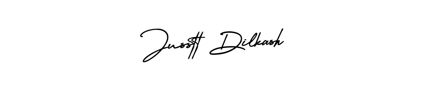 It looks lik you need a new signature style for name Jusstt Dilkash. Design unique handwritten (AmerikaSignatureDemo-Regular) signature with our free signature maker in just a few clicks. Jusstt Dilkash signature style 3 images and pictures png