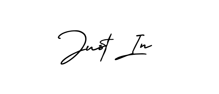 Just In stylish signature style. Best Handwritten Sign (AmerikaSignatureDemo-Regular) for my name. Handwritten Signature Collection Ideas for my name Just In. Just In signature style 3 images and pictures png
