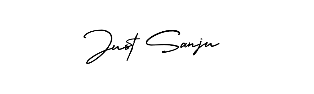 This is the best signature style for the Just Sanju name. Also you like these signature font (AmerikaSignatureDemo-Regular). Mix name signature. Just Sanju signature style 3 images and pictures png