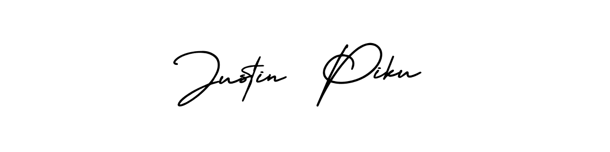 Similarly AmerikaSignatureDemo-Regular is the best handwritten signature design. Signature creator online .You can use it as an online autograph creator for name Justin  Piku. Justin  Piku signature style 3 images and pictures png