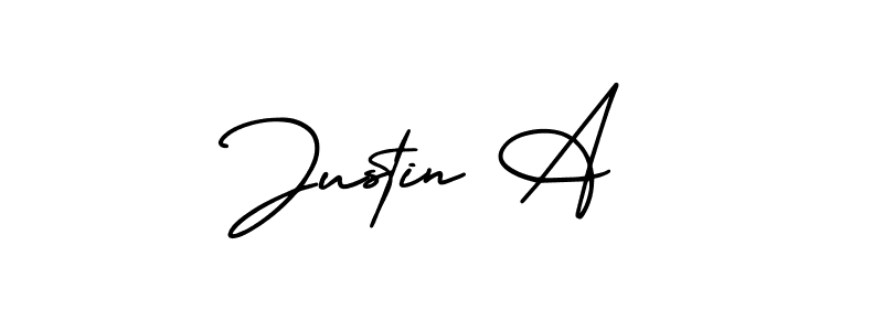 This is the best signature style for the Justin A name. Also you like these signature font (AmerikaSignatureDemo-Regular). Mix name signature. Justin A signature style 3 images and pictures png