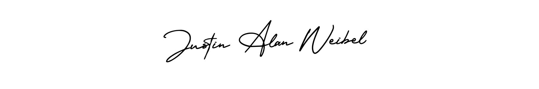 It looks lik you need a new signature style for name Justin Alan Weibel. Design unique handwritten (AmerikaSignatureDemo-Regular) signature with our free signature maker in just a few clicks. Justin Alan Weibel signature style 3 images and pictures png