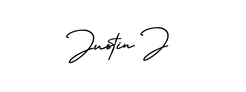 It looks lik you need a new signature style for name Justin J. Design unique handwritten (AmerikaSignatureDemo-Regular) signature with our free signature maker in just a few clicks. Justin J signature style 3 images and pictures png