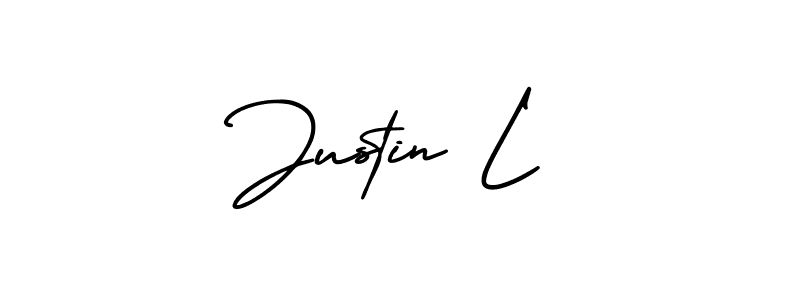 Design your own signature with our free online signature maker. With this signature software, you can create a handwritten (AmerikaSignatureDemo-Regular) signature for name Justin L. Justin L signature style 3 images and pictures png