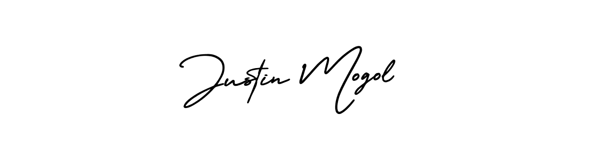 The best way (AmerikaSignatureDemo-Regular) to make a short signature is to pick only two or three words in your name. The name Justin Mogol include a total of six letters. For converting this name. Justin Mogol signature style 3 images and pictures png