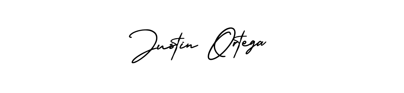 How to make Justin Ortega name signature. Use AmerikaSignatureDemo-Regular style for creating short signs online. This is the latest handwritten sign. Justin Ortega signature style 3 images and pictures png