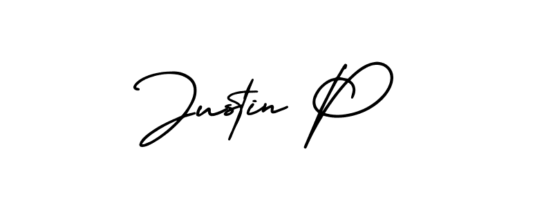 if you are searching for the best signature style for your name Justin P. so please give up your signature search. here we have designed multiple signature styles  using AmerikaSignatureDemo-Regular. Justin P signature style 3 images and pictures png