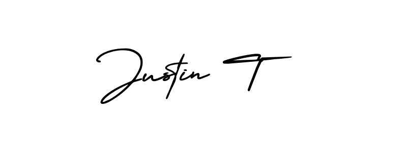You should practise on your own different ways (AmerikaSignatureDemo-Regular) to write your name (Justin T) in signature. don't let someone else do it for you. Justin T signature style 3 images and pictures png