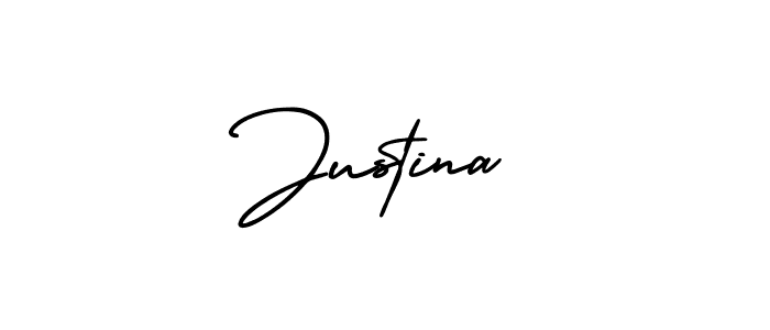 Make a beautiful signature design for name Justina. With this signature (AmerikaSignatureDemo-Regular) style, you can create a handwritten signature for free. Justina signature style 3 images and pictures png