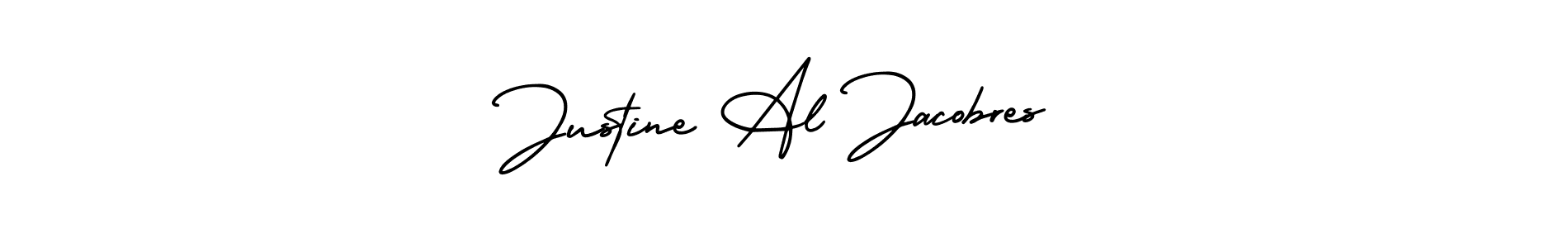 You should practise on your own different ways (AmerikaSignatureDemo-Regular) to write your name (Justine Al Jacobres) in signature. don't let someone else do it for you. Justine Al Jacobres signature style 3 images and pictures png