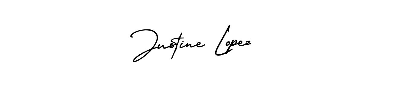 The best way (AmerikaSignatureDemo-Regular) to make a short signature is to pick only two or three words in your name. The name Justine Lopez include a total of six letters. For converting this name. Justine Lopez signature style 3 images and pictures png