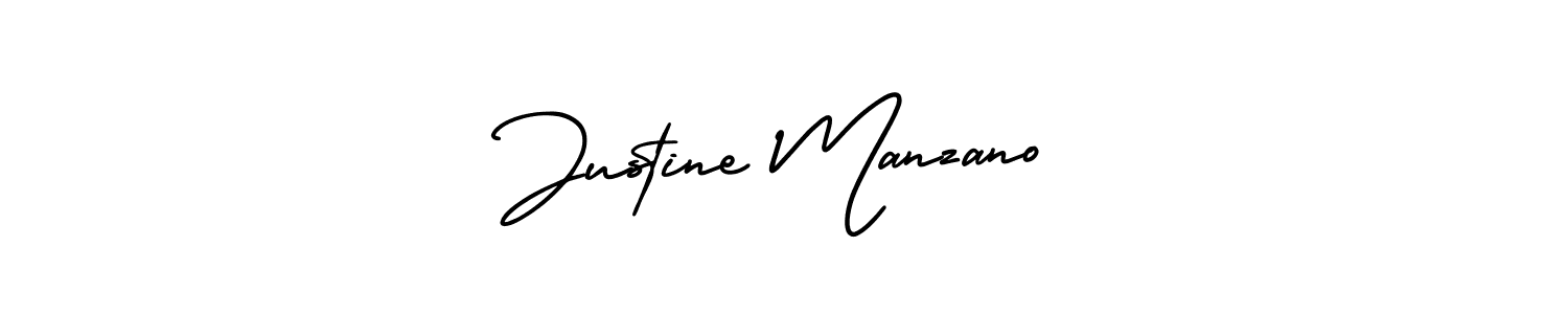 Justine Manzano stylish signature style. Best Handwritten Sign (AmerikaSignatureDemo-Regular) for my name. Handwritten Signature Collection Ideas for my name Justine Manzano. Justine Manzano signature style 3 images and pictures png