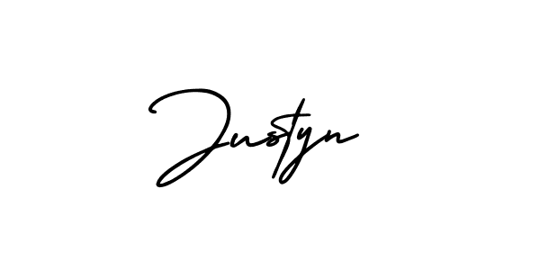 Use a signature maker to create a handwritten signature online. With this signature software, you can design (AmerikaSignatureDemo-Regular) your own signature for name Justyn. Justyn signature style 3 images and pictures png