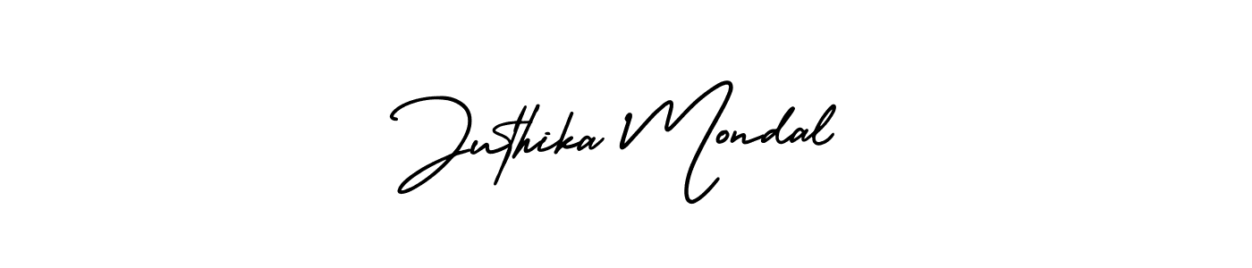 How to make Juthika Mondal name signature. Use AmerikaSignatureDemo-Regular style for creating short signs online. This is the latest handwritten sign. Juthika Mondal signature style 3 images and pictures png