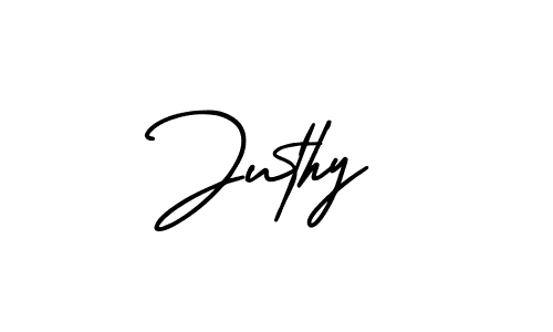 How to make Juthy signature? AmerikaSignatureDemo-Regular is a professional autograph style. Create handwritten signature for Juthy name. Juthy signature style 3 images and pictures png