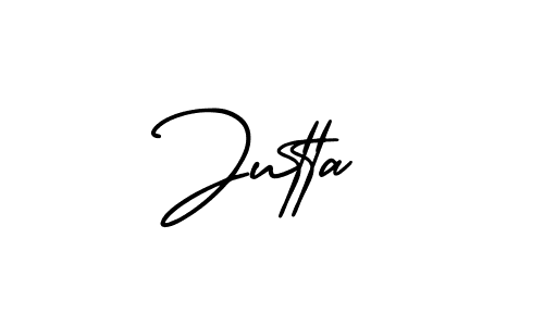 Make a beautiful signature design for name Jutta. With this signature (AmerikaSignatureDemo-Regular) style, you can create a handwritten signature for free. Jutta signature style 3 images and pictures png