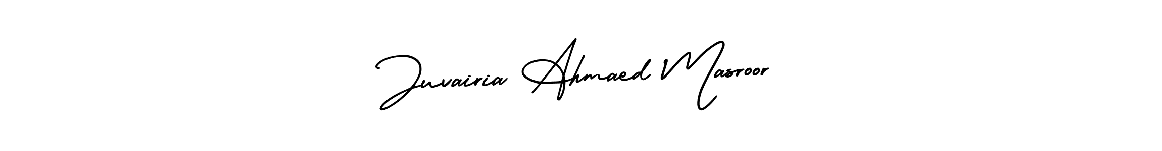 Make a beautiful signature design for name Juvairia Ahmaed Masroor. Use this online signature maker to create a handwritten signature for free. Juvairia Ahmaed Masroor signature style 3 images and pictures png