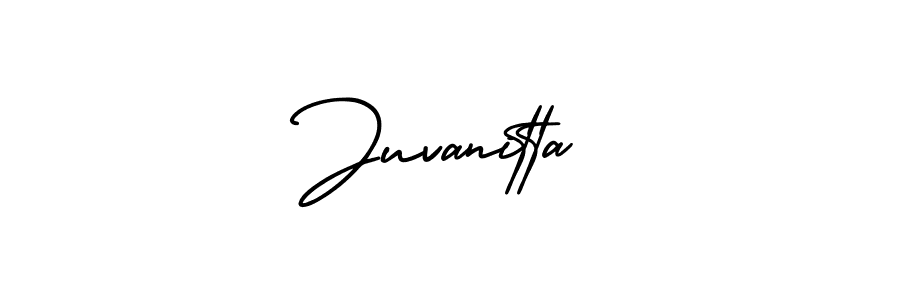 How to make Juvanitta name signature. Use AmerikaSignatureDemo-Regular style for creating short signs online. This is the latest handwritten sign. Juvanitta signature style 3 images and pictures png