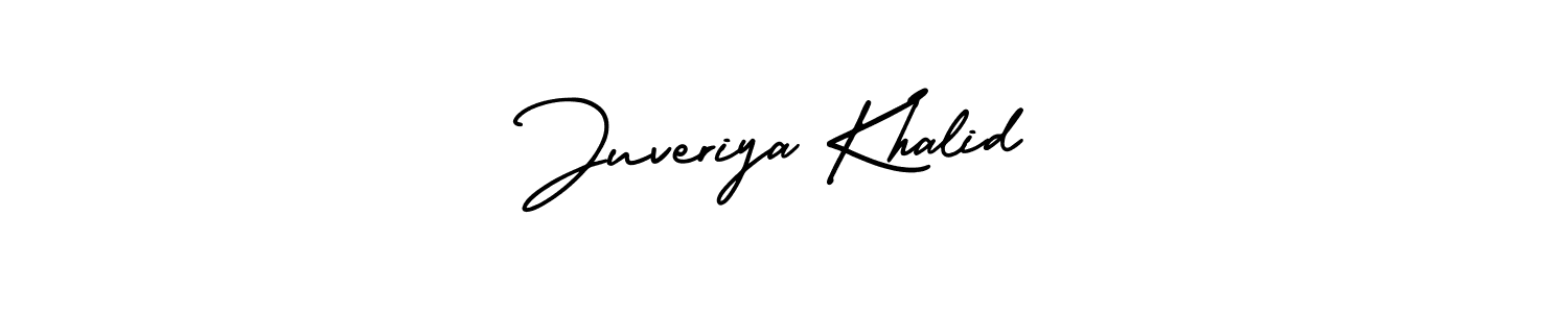 Juveriya Khalid stylish signature style. Best Handwritten Sign (AmerikaSignatureDemo-Regular) for my name. Handwritten Signature Collection Ideas for my name Juveriya Khalid. Juveriya Khalid signature style 3 images and pictures png